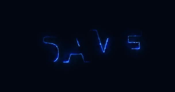Salvar, salvar. Un rayo eléctrico. Logotipo — Vídeos de Stock