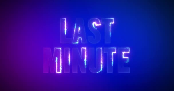 Last Minute. Partikellogo. Textanimation — Stockvideo