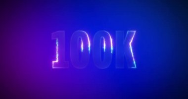 100 bin. Elektrikli yıldırım kelimeleri. Logotype. 100.000 Abone