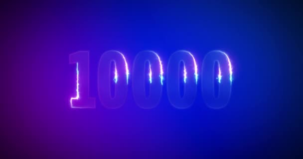 10000 、 10K 。電光の言葉だ。ロゴタイプ — ストック動画