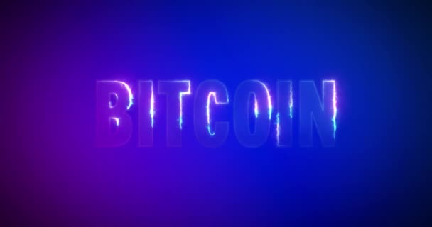 Bitcoin. Parole fulminee elettriche. Logotipo — Video Stock