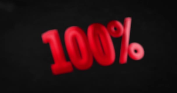 100 %. Animation texte 4K — Video