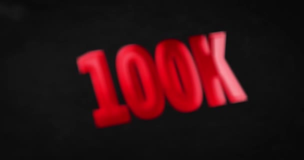 100K, 100000. Animation texte 4K — Video