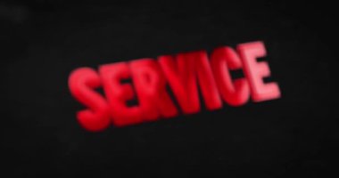 Hizmet. Parlak kırmızı kelime