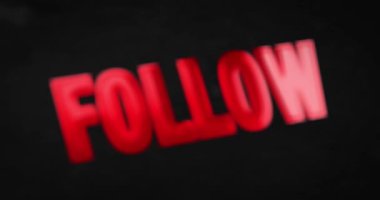 Takip et. Parlak kırmızı kelime