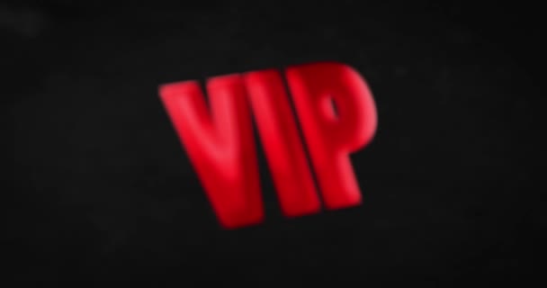 VIP. Parlak kırmızı kelime canlandırması — Stok video