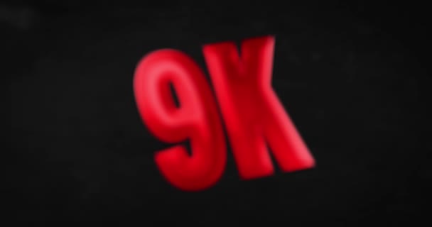 九千九千，九千光滑的红字动画 — 图库视频影像