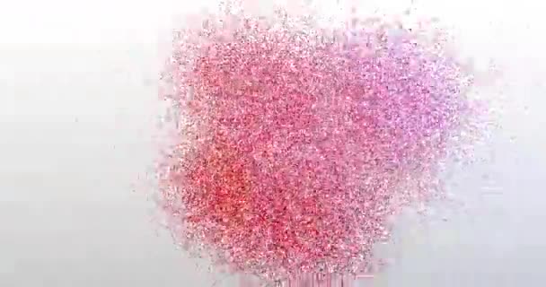 Blog de beauté. Logo des particules. Animation de texte rouge — Video