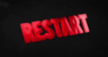 Yeniden başlat. Parlak kırmızı kelime canlandırması