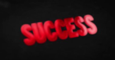 Başarı. Parlak kırmızı kelime canlandırması