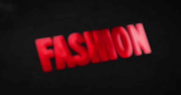 Moda. Parlak kırmızı kelime canlandırması — Stok video