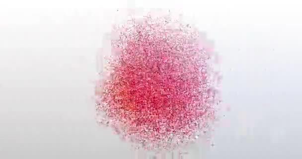 4K, 4000. Logo de partícula. Animación de texto rojo — Vídeo de stock