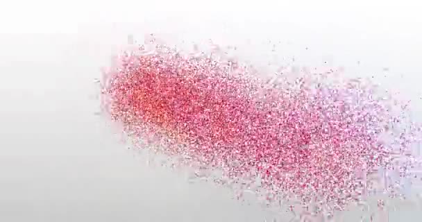 Suivez-moi. Logo des particules. Animation de texte rouge — Video
