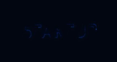 Başla. Elektrikli yıldırım kelimesi. Metin Canlandırması