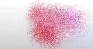 Tarihi kaydet. Parçacık Logosu. Kırmızı Metin Canlandırması