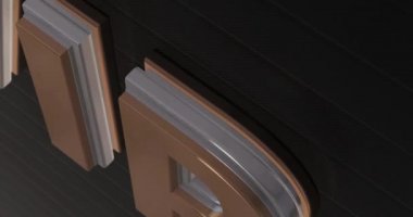 VIP. Çok önemli bir kişi. Üç boyutlu tanıtım. Altın Metin Logosu