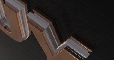 Al. Üç boyutlu tanıtım. Altın Metin Logosu