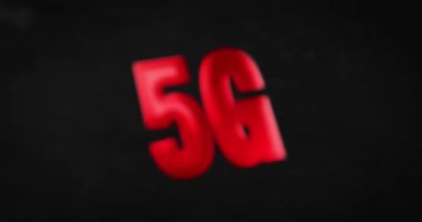 5G Standart. Parlak kırmızı kelime canlandırması