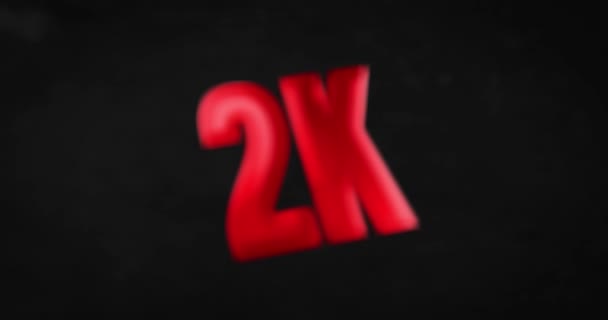 2K, 2000. Animação palavra vermelha brilhante — Vídeo de Stock