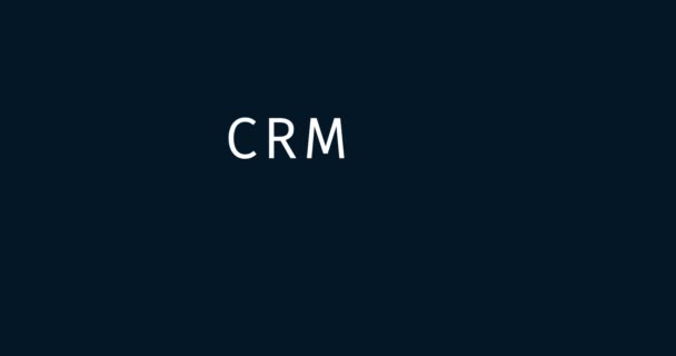Управление взаимоотношениями с клиентами CRM. Кинетическая типография. Слово и интро — стоковое видео