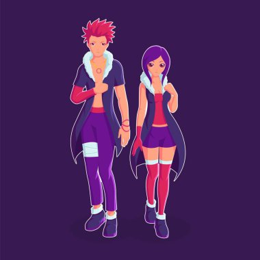 Bir çift ödül avcısı karakter vektör çizimi