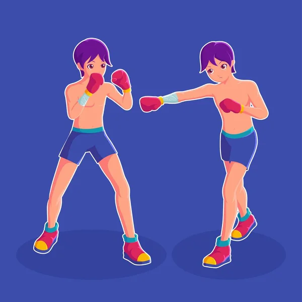 Boxer Character Vector Illustration — Stock Vector
