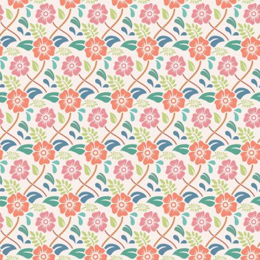 Pastel renkli, renksiz desenli modern çiçek