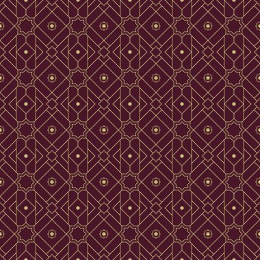 Geometrik İslami desensiz arka plan kağıdı lüks kestane rengi.