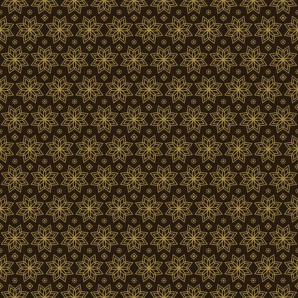 Ethnische Batik Geometrische Blumen Nahtlose Muster Hintergrund Klassischem Gold Vintage — Stockvektor