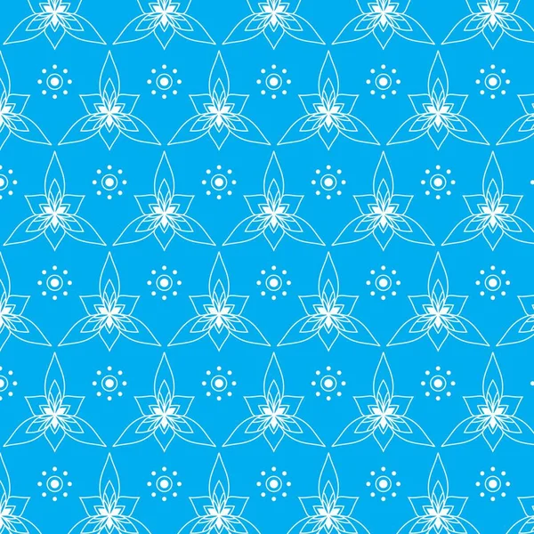 Mandala Geometrische Mandala Naadloos Patroon Wallpaper Achtergrond Sjabloon Blauwe Kleur — Stockvector