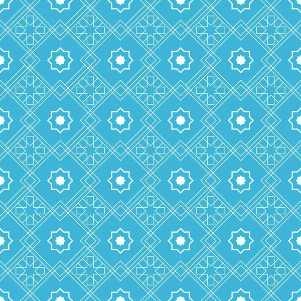 Geometric Islamic Fond Écran Motif Sans Couture Couleur Bleue — Image vectorielle