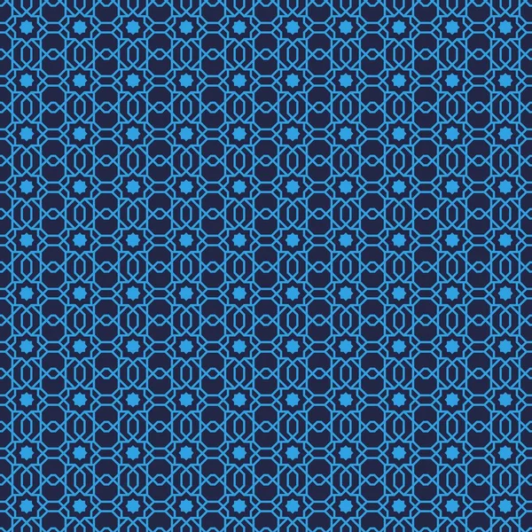 Geometric Islamic Fond Écran Motif Sans Couture Couleur Bleue — Image vectorielle