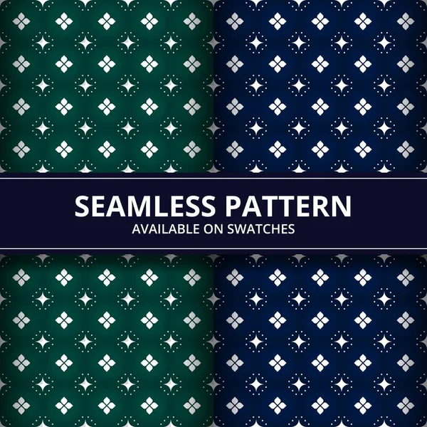 Luxus Geometrische Form Batik Nahtlose Muster Hintergrundtapete Grün Und Marine — Stockvektor