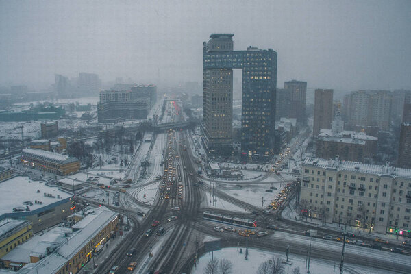 Snow day in Moscow