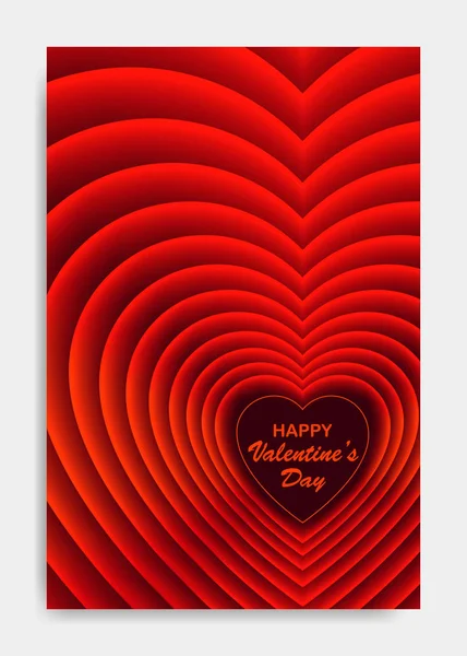 Valentines Day Party Cover Design. Vector template of invitation, flyer, poster or greeting card. — Stockvector