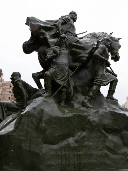 Damasco Síria 2010 Estátua Saladino Salahaddin Ayyoubi Grande Comandante Que — Fotografia de Stock