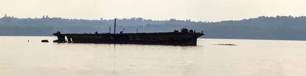 Panorama Navio Abandonado Baía Mallows Rio Potomac Este Lugar Lar — Fotografia de Stock