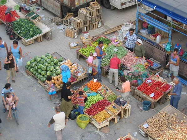 Silifke Turquia 2004 Bazar Rua Improvisado Turquia Este Mercado Agricultores — Fotografia de Stock