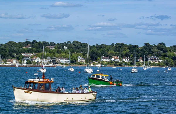 Poole 2010 Small Vintage Green Fishing Boat Tour Boat Sailing — Stock Photo, Image