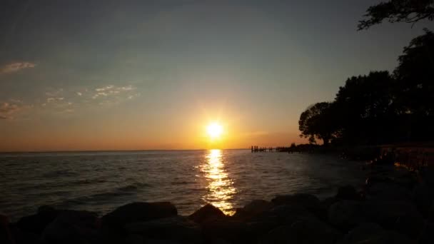 Ein Zeitraffer Aufgenommenes Sonnenuntergangspanorama Ferry Park Beach Der Ostküste Von — Stockvideo