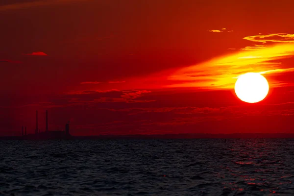 Nádherný Západ Slunce Nad Zálivem Chesapeake Marylandu Vyfocený Východního Pobřeží — Stock fotografie