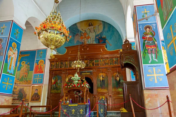 Madaba Jordânia 2010 Dentro Igreja Ortodoxa Grega São Jorge Famosa — Fotografia de Stock