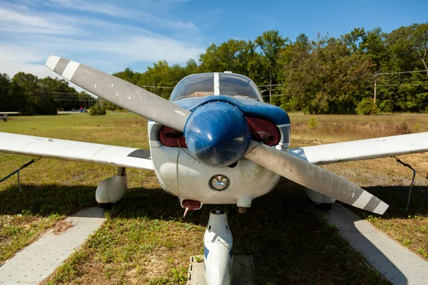 Indian Head Usa 2020 Pohled Zepředu Starý Jednomotorový Vrtulový Letoun — Stock fotografie