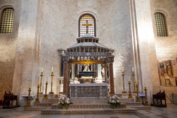 Bari Italia 2018 Interior Basilica Saint Nicholas Bari Italy — Stock Photo, Image