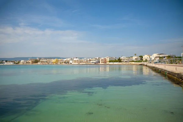 Port with cityview of Torre Canne, Fasano in south Italy Stock Image