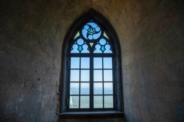 Pencere Bezdez Kalesi'nin Northern Bohemia, Çek Cumhuriyeti