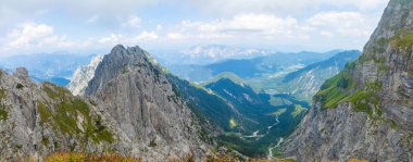 Panoramik Itaian Alps görünümünden Mangart eyer, Slovenya