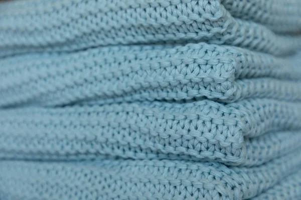 Sıcak ve rahat el yapımı örgü battaniye, doku arka plan — Stok fotoğraf