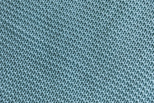 Handgemachte blaue Strickwolle Textur Hintergrund Stockfoto