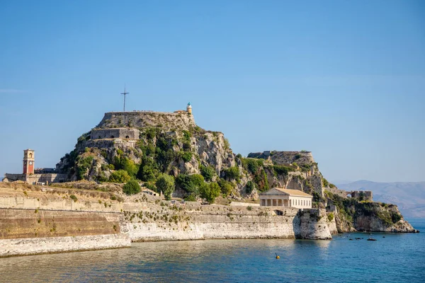 Antiga fortaleza veneziana e templo helênico em Corfu, Ilhas Jônicas, Grécia — Fotografia de Stock